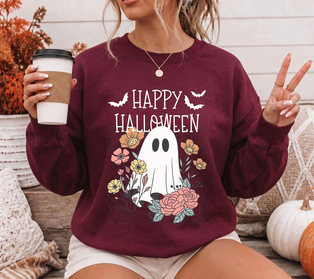 Herbst Pullover, Halloween, Damen Mode Herbst, Gemütlicher Pulli Autumn, braun, Sweatshirt herbstlich, Oversize, Geschenkidee, Gruselig