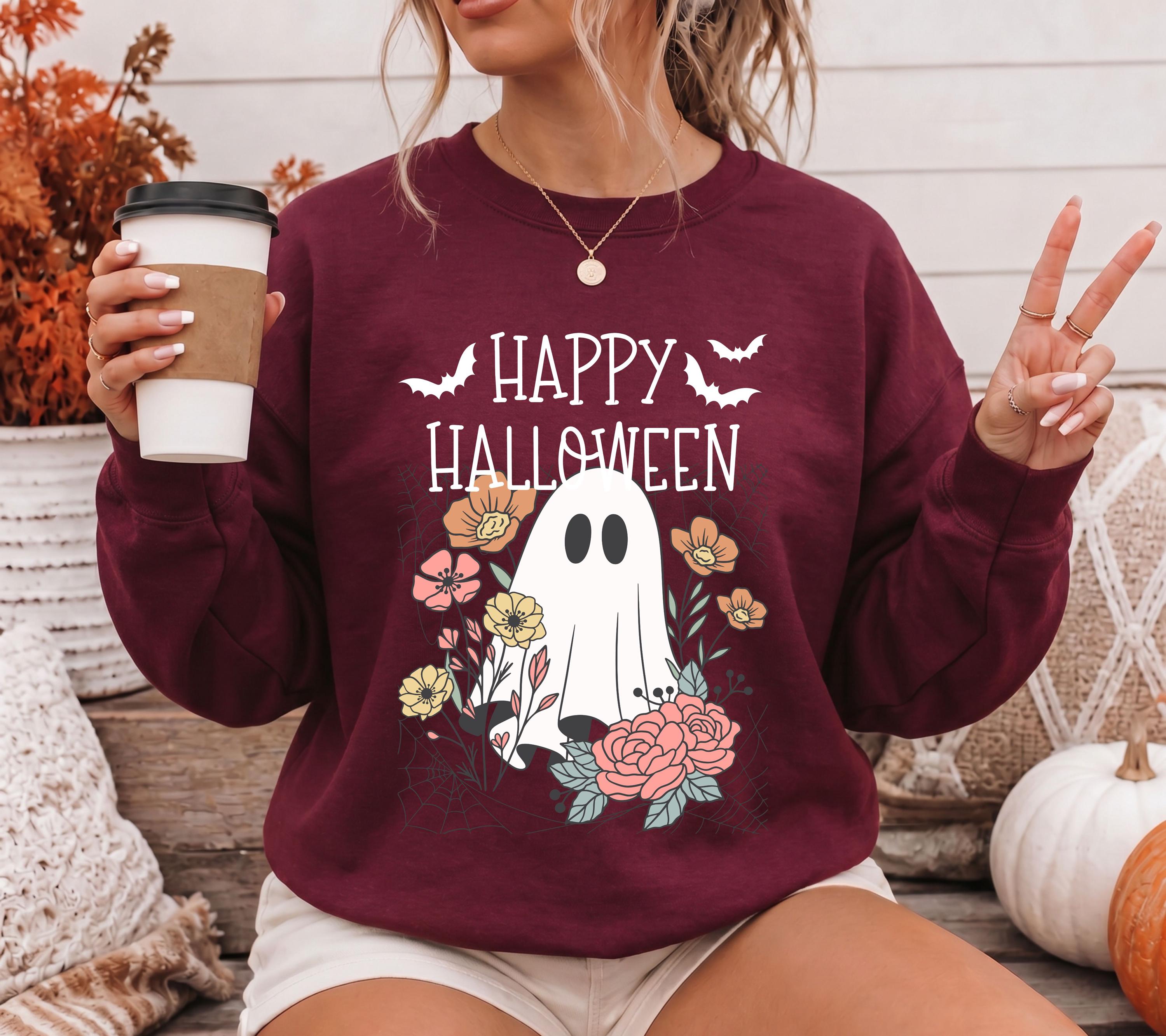 Herbst Pullover, Halloween, Damen Mode Herbst, Gemütlicher Pulli Autumn, braun, Sweatshirt herbstlich, Oversize, Geschenkidee, Gruselig