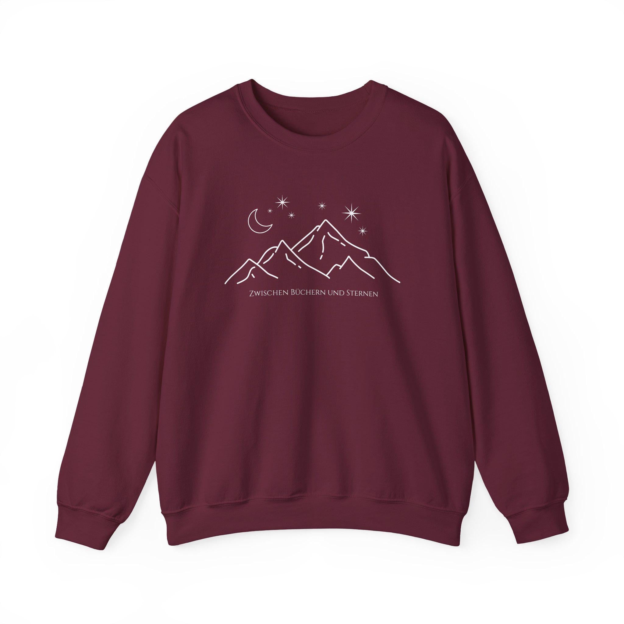 Romantasy Pullover, Bücherwurm Pullover, Geschenk für Buchliebhaber, Zwischen Büchern und Sternen, Fantasy Leser Geschenk, Leseratte, Herbst