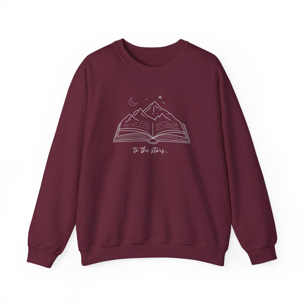 Romantasy Sweater, Geschenk fuer Buchliebhaber, Herbst, Bücherwurm Pullover, Fantasy Leser Geschenk, Zwischen Büchern und Sternen, Leseratte