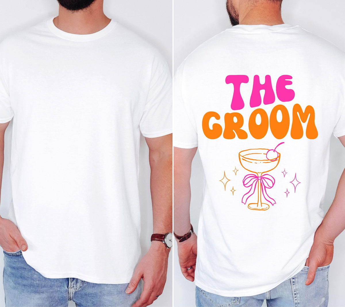 Braut Bräutigam Shirt, JGA Shirt Damen, Herren, Männer, Junggesellenenabschied Shirts, JGA pink orange, Bride, Groom, Team, Crew, Hochzeit