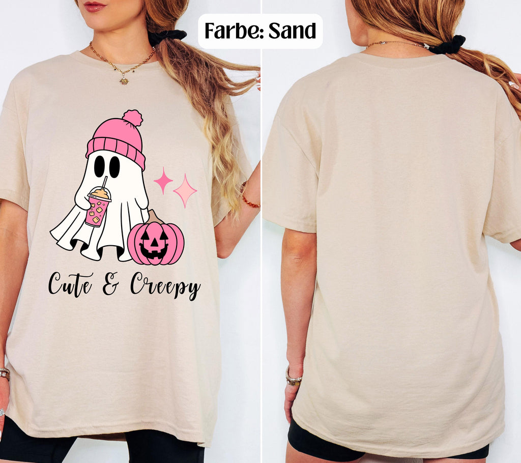 Halloween Shirt Damen – Süßes Halloween T-Shirt, Pumpkin Spice Outfit, Spooky Shirt, Cute & Creepy, Halloween Outfit, Herbst Shirt, pink