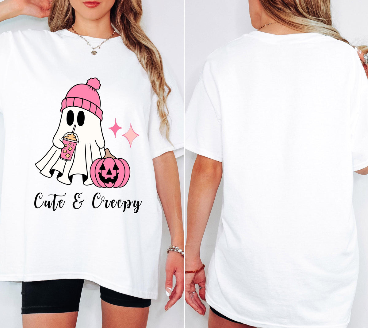 Halloween Shirt Damen – Süßes Halloween T-Shirt, Pumpkin Spice Outfit, Spooky Shirt, Cute & Creepy, Halloween Outfit, Herbst Shirt, pink