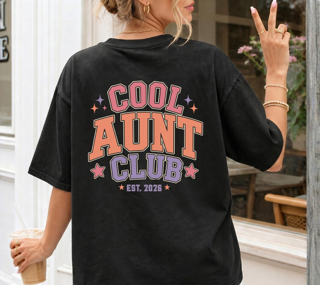 Cool Aunt Club Shirt, Geschenk für Tante, Taufpatin, Du wirst Tante, Schwangerschaft verkünden, Geschenk Schwester, Aunt Tshirt, Patin, Godi