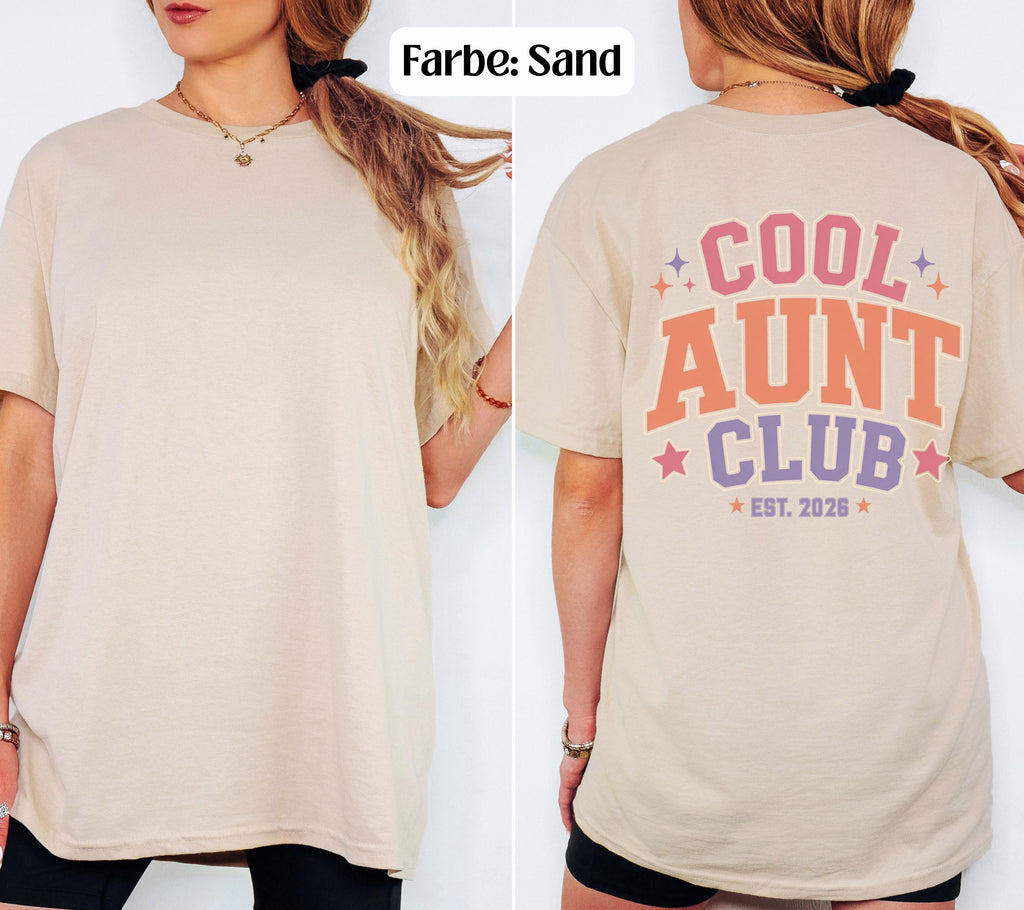 Cool Aunt Club Shirt, Geschenk für Tante, Taufpatin, Du wirst Tante, Schwangerschaft verkünden, Geschenk Schwester, Aunt Tshirt, Patin, Godi