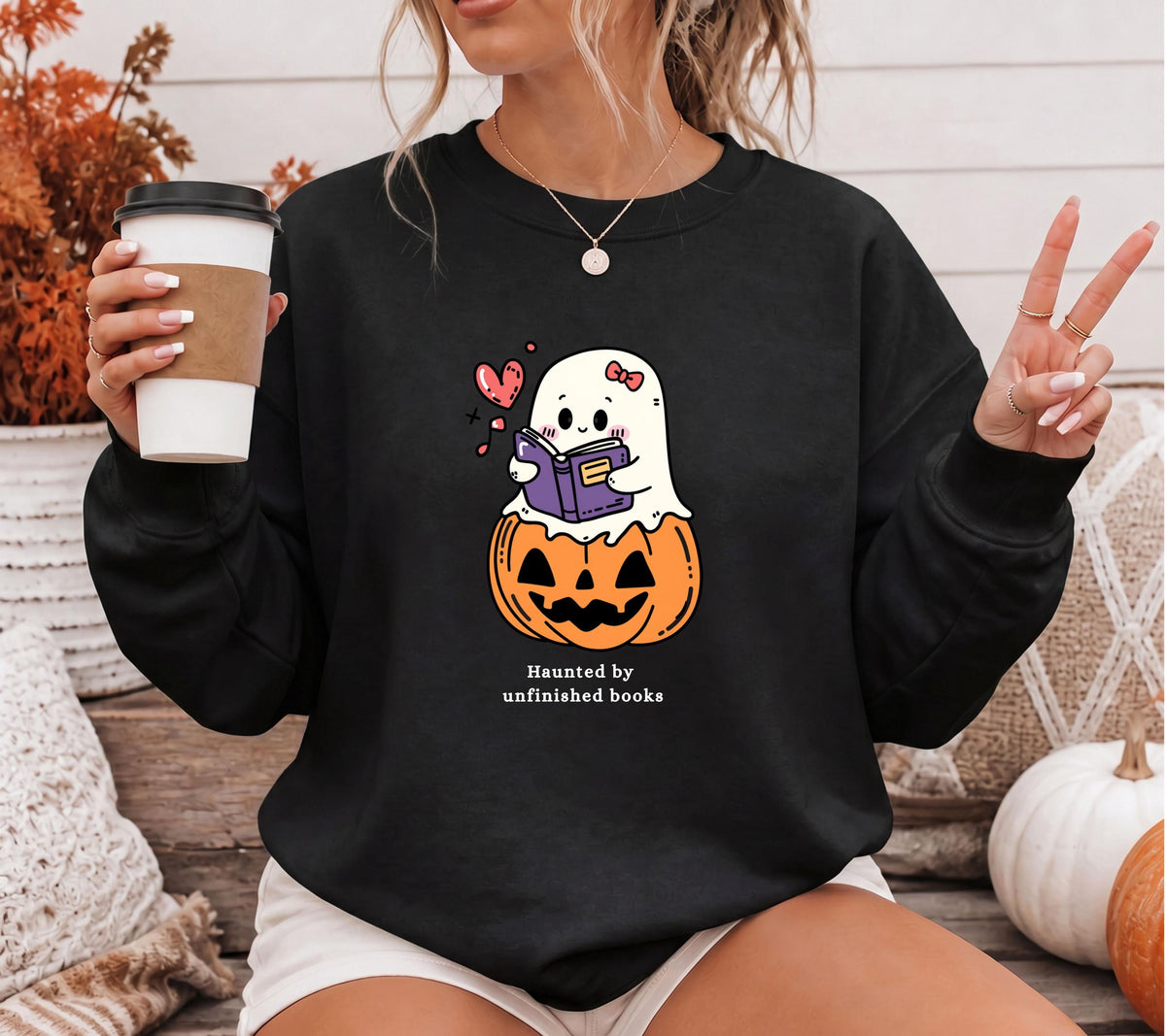 Halloween Pullover für Bücherliebhaber, Gespenst Lesen Shirt, Geschenk für Buchliebhaber, Bücherwurm Pullover, Book Lover Sweater, Hoodie