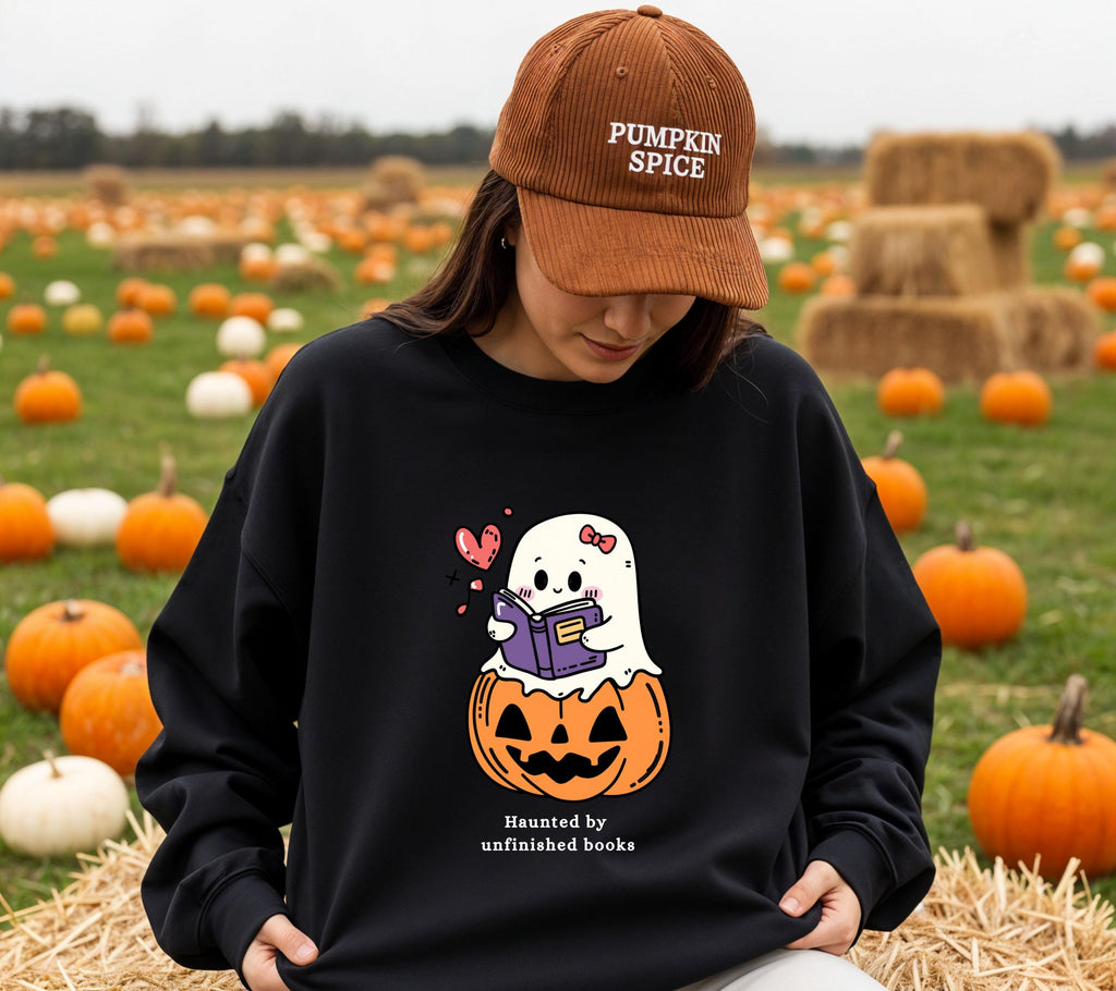 Halloween Pullover für Bücherliebhaber, Gespenst Lesen Shirt, Geschenk für Buchliebhaber, Bücherwurm Pullover, Book Lover Sweater, Hoodie