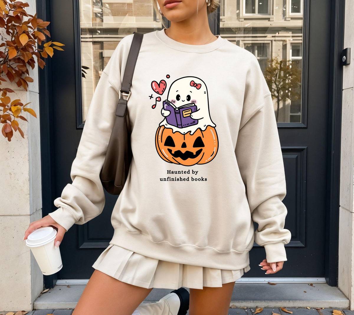 Halloween Pullover für Bücherliebhaber, Gespenst Lesen Shirt, Geschenk für Buchliebhaber, Bücherwurm Pullover, Book Lover Sweater, Hoodie