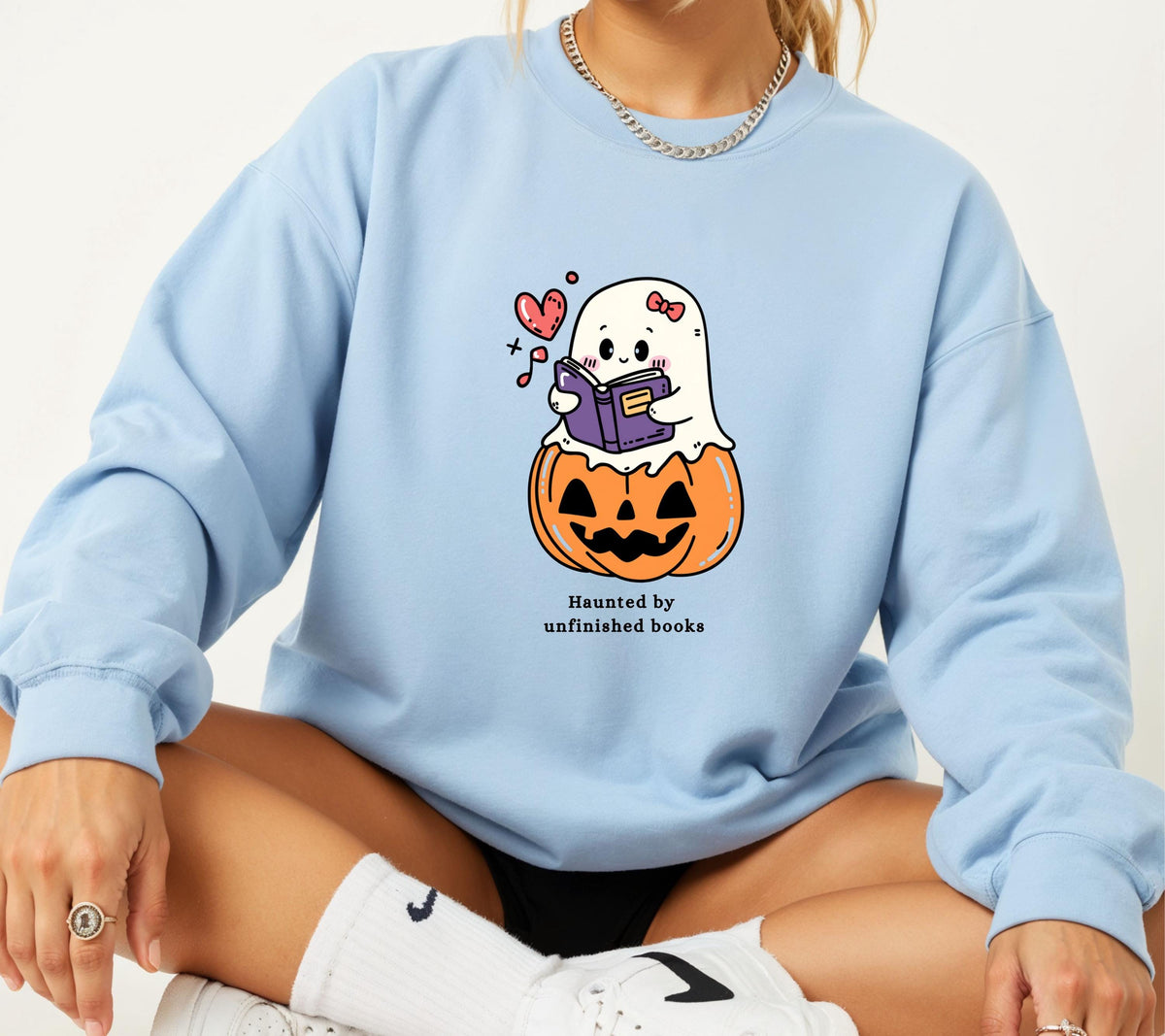Halloween Pullover für Bücherliebhaber, Gespenst Lesen Shirt, Geschenk für Buchliebhaber, Bücherwurm Pullover, Book Lover Sweater, Hoodie