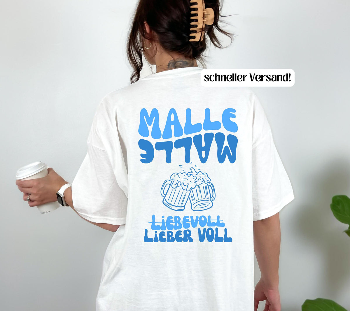 Malle Shirt, blau, Mallorca 2026, Shirts Damen Gruppe, Malle TShirt lustig, Spruch, Frauen, Männer, Bier Shirt, Sauf T-Shirt, Gruppenshirt