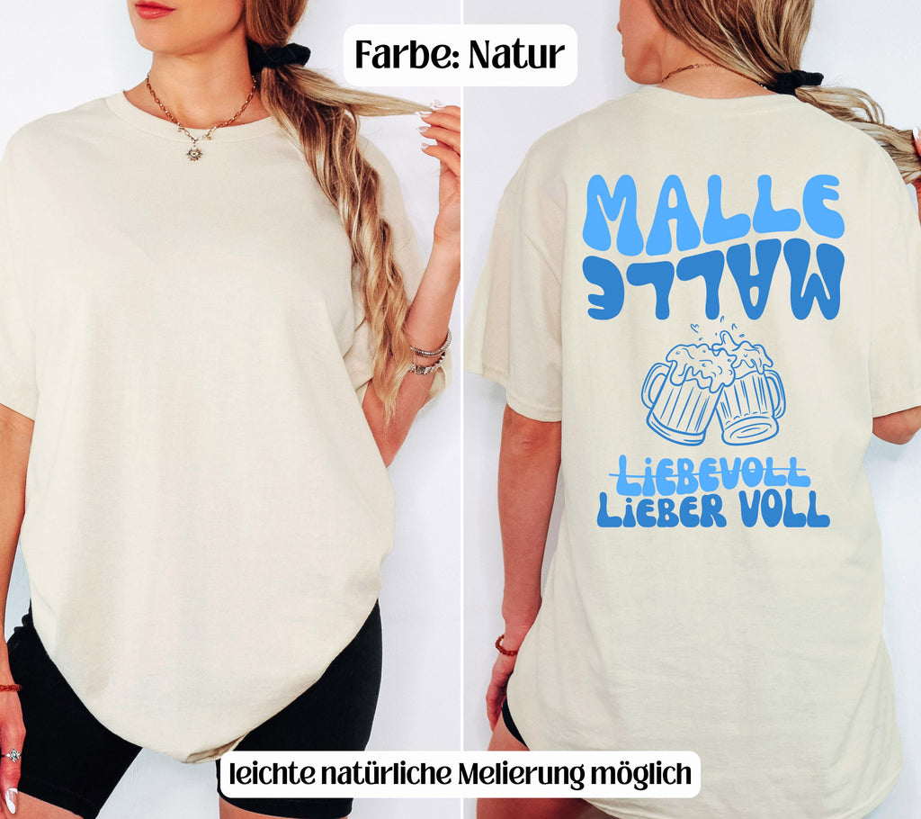 Malle Shirt, blau, Mallorca 2026, Shirts Damen Gruppe, Malle TShirt lustig, Spruch, Frauen, Männer, Bier Shirt, Sauf T-Shirt, Gruppenshirt