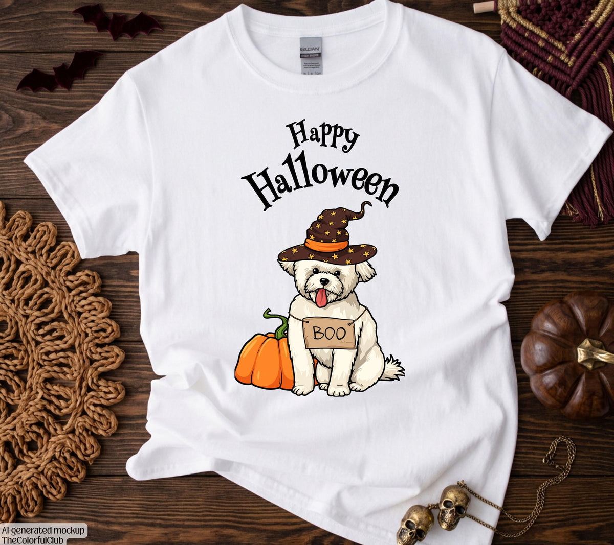 Halloween Shirt Damen, Malteser Shirt, Gruseliges Tshirt, Havaneser, Hund, Geschenk Halloween, Herbst T-Shirt, Boo, Hundeliebhaber