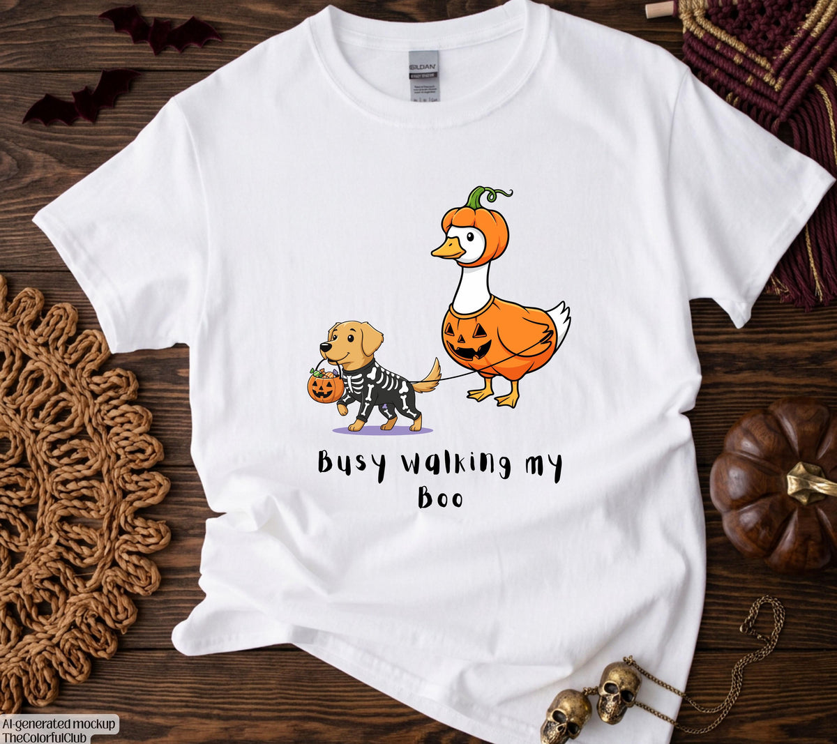 Halloween Shirt Damen, Golden Retriever Shirt, Gans, Gruseliges Tshirt, Goldie, Hund, Geschenk Halloween, Herbst T-Shirt, Hundeliebhaber