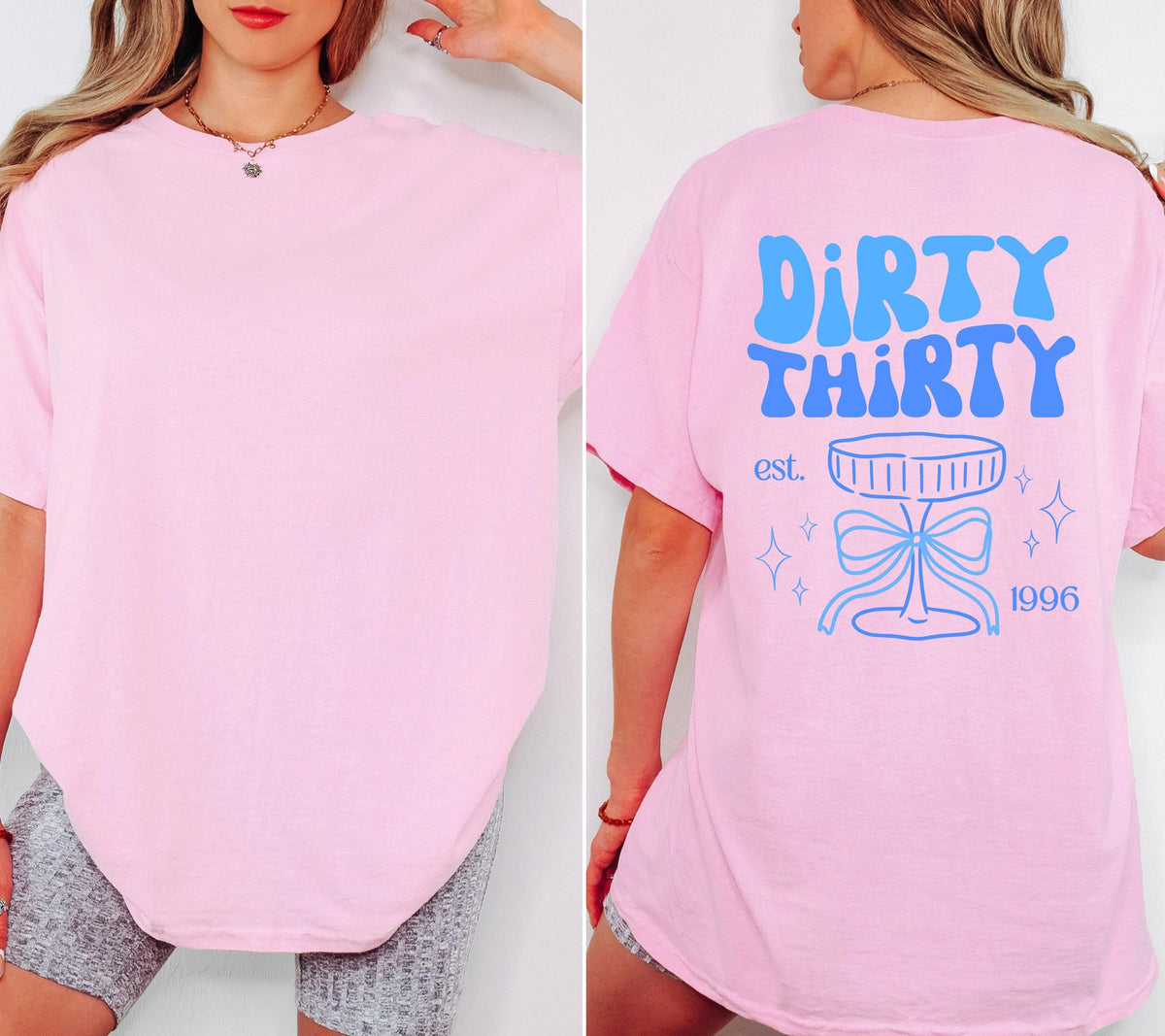 Dirty Thirty Shirt, Geburtstags Shirt, est 1996, personalisiertes 30. Geburtstag TShirt, Geschenkidee Geburtstag dreißig, 30 Jahre, Birthday
