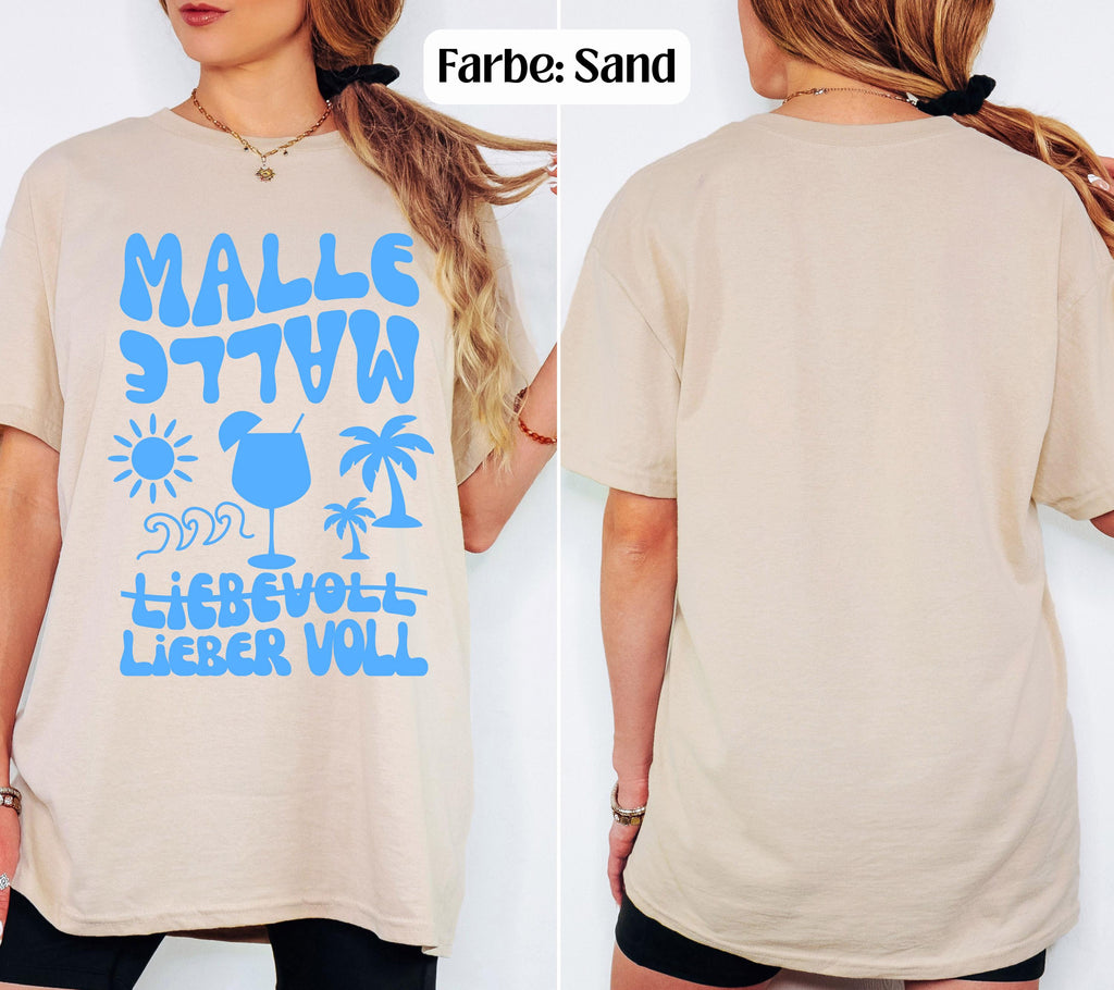 Malle Shirt Damen, blau, Mallorca 2026, Gruppenshirts, Malle TShirt lustig, Spruch, Frauen, Männer, Bier Shirt, Sauf T-Shirt, Girls Trip