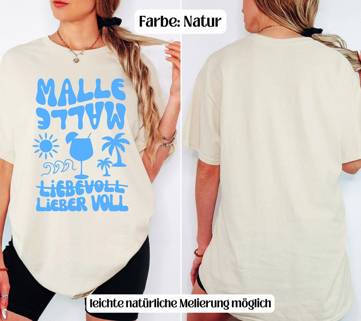 Malle Shirt Damen, blau, Mallorca 2026, Gruppenshirts, Malle TShirt lustig, Spruch, Frauen, Männer, Bier Shirt, Sauf T-Shirt, Girls Trip