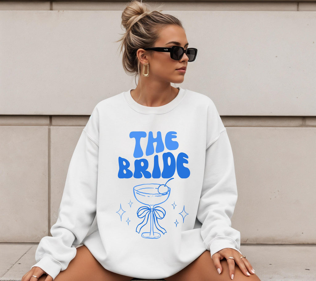 Braut Pullover, Bride Sweater, blau, JGA Pulli, Team Braut, Crew, Junggesellenabschied, Hochzeit, Geschenk, JGA Frauen, Gruppe, Frauen