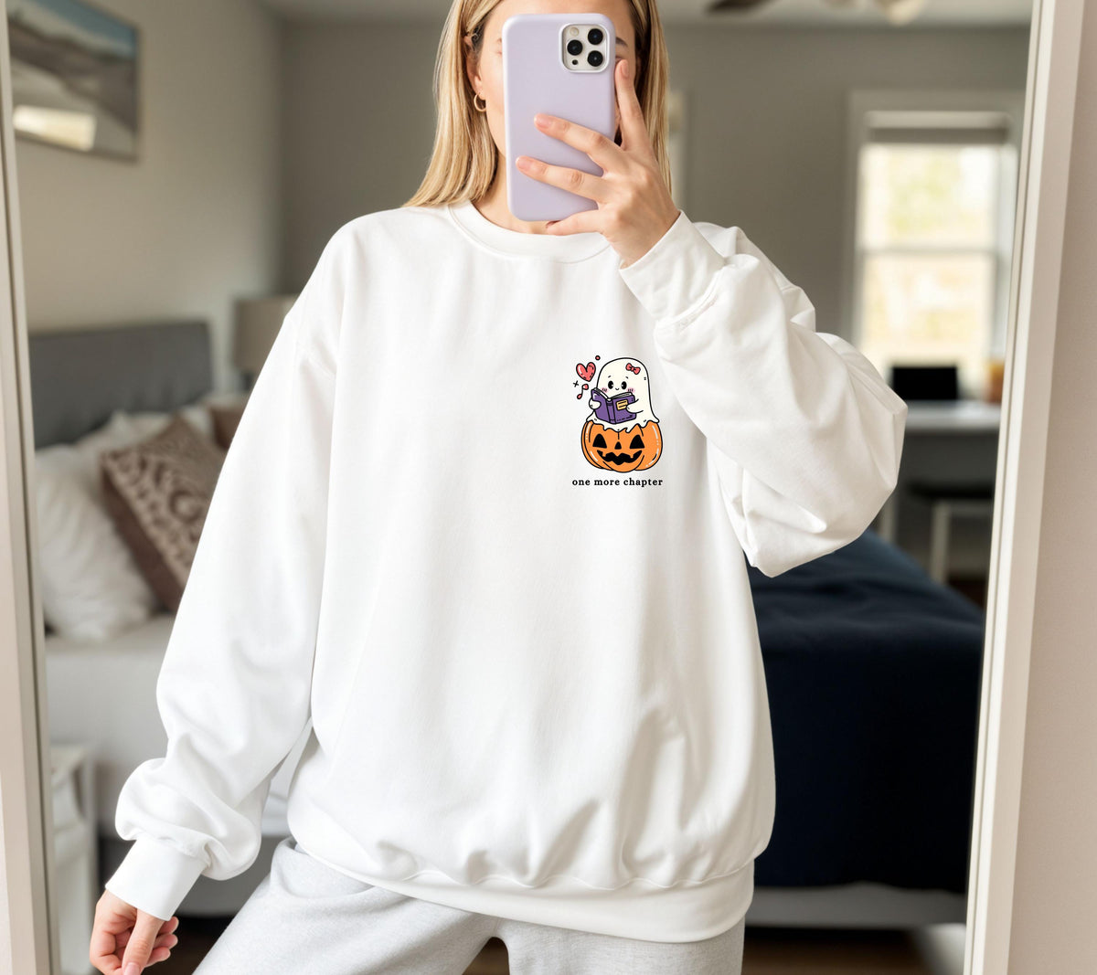 Halloween Pullover für Bücherliebhaber, Gespenst Lesen Shirt, Geschenk für Buchliebhaber, Bücherwurm Pullover, Book Lover Sweater, Hoodie