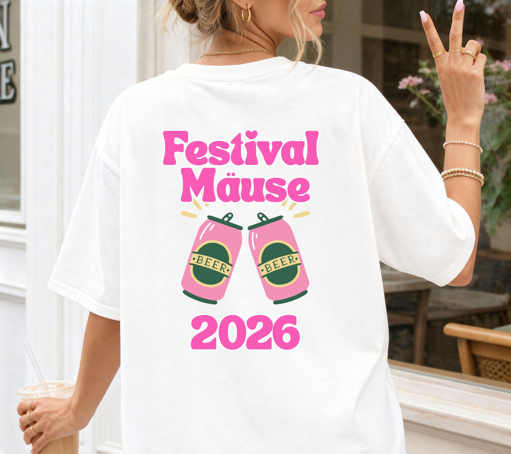 Festival Outfit Damen, Festival Shirt, Lustig, Gruppe, Frauen, Party TShirt, Bier, Freunde, Partnerlook, Gruppenreise, Merch, Kleidung, Maus