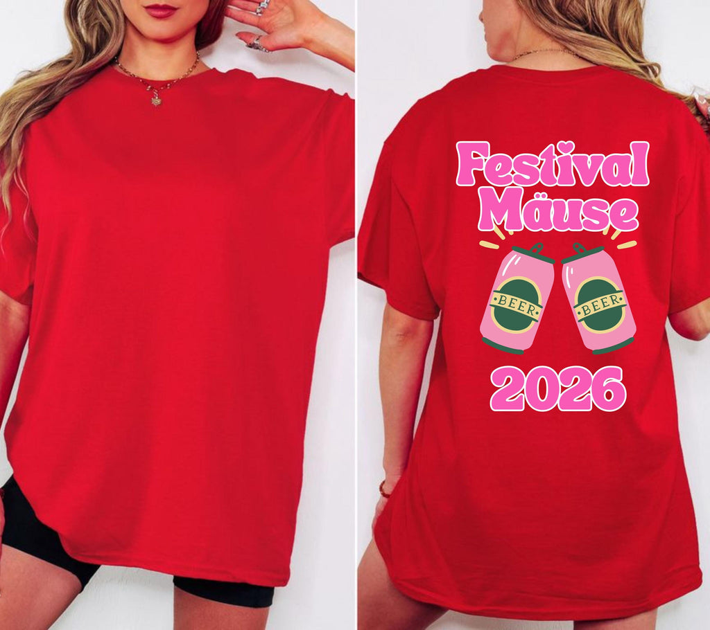 Festival Outfit Damen, Festival Shirt, Lustig, Gruppe, Frauen, Party TShirt, Bier, Freunde, Partnerlook, Gruppenreise, Merch, Kleidung, Maus
