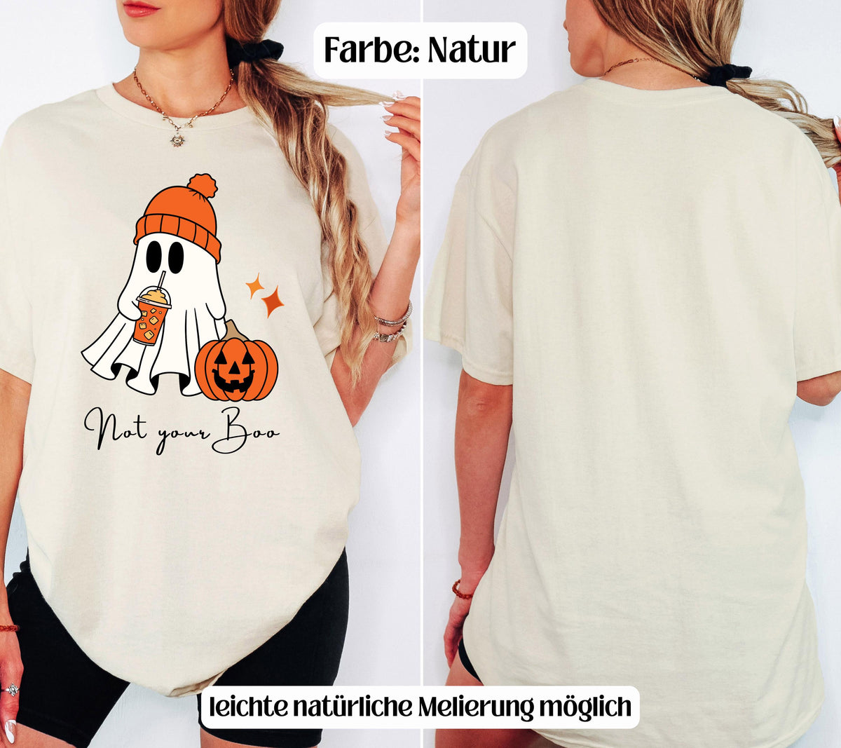 Halloween Shirt Damen – Lustiges Halloween T-Shirt, Pumpkin Spice Outfit, Spooky Shirt, Not Your Boo, Halloween Outfit, Herbst Shirt, orange