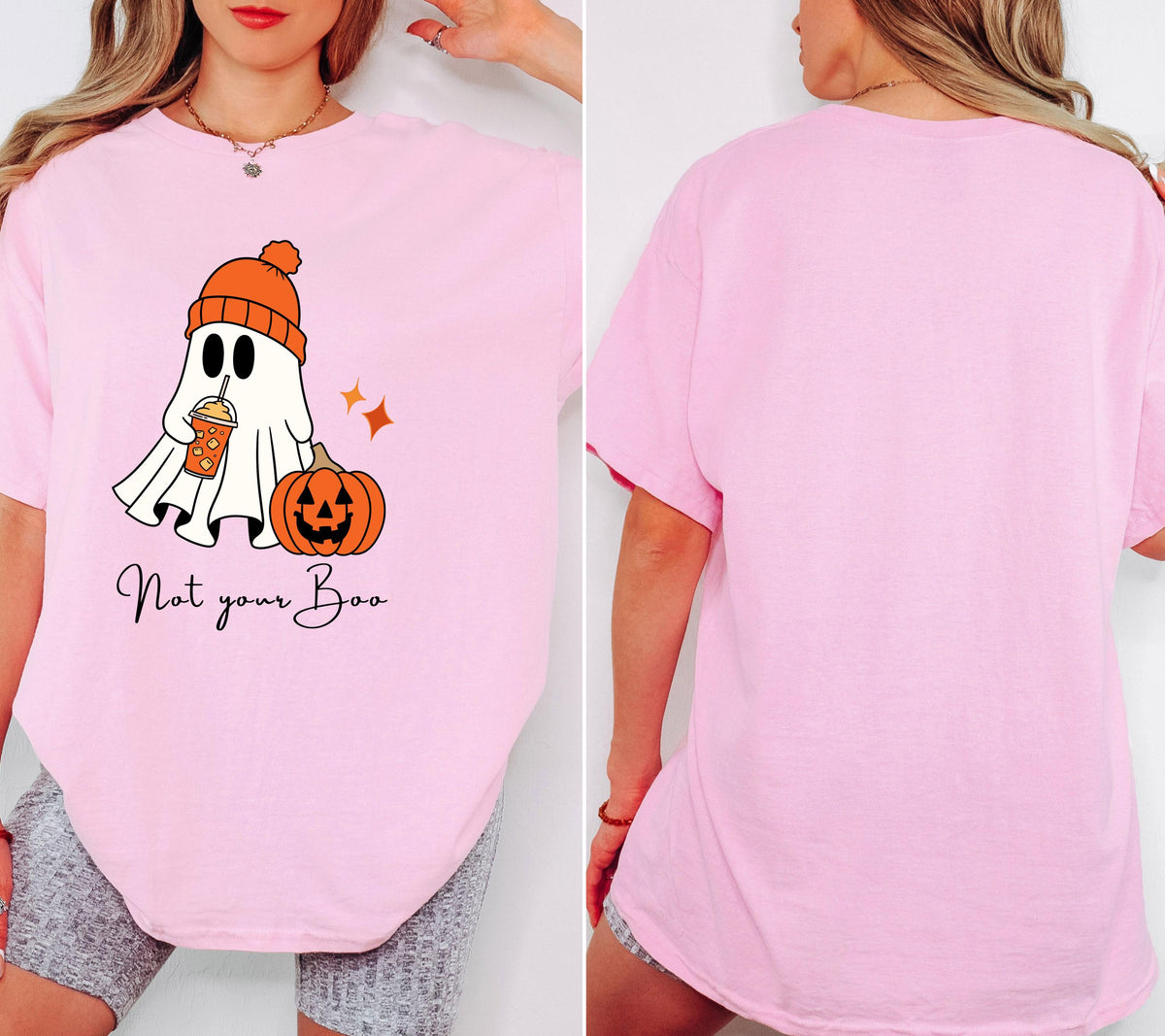 Halloween Shirt Damen – Lustiges Halloween T-Shirt, Pumpkin Spice Outfit, Spooky Shirt, Not Your Boo, Halloween Outfit, Herbst Shirt, orange
