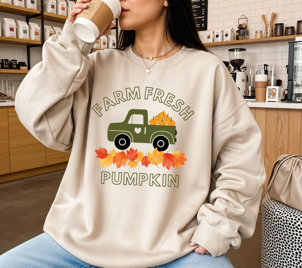 Herbst Pullover, Damen Mode Herbst, Gemütlicher Pulli, braun, Sweatshirt Kürbis, Oversized, Geschenkidee, Herbstlicher Hoodie, Frauen, süß