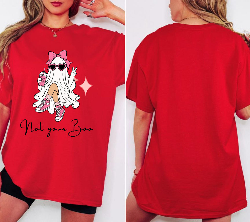 Halloween Shirt Damen – Lustiges Halloween T-Shirt, Pumpkin Spice Outfit, Spooky Shirt, Not Your Boo, Halloween Outfit, Herbst Shirt, pink