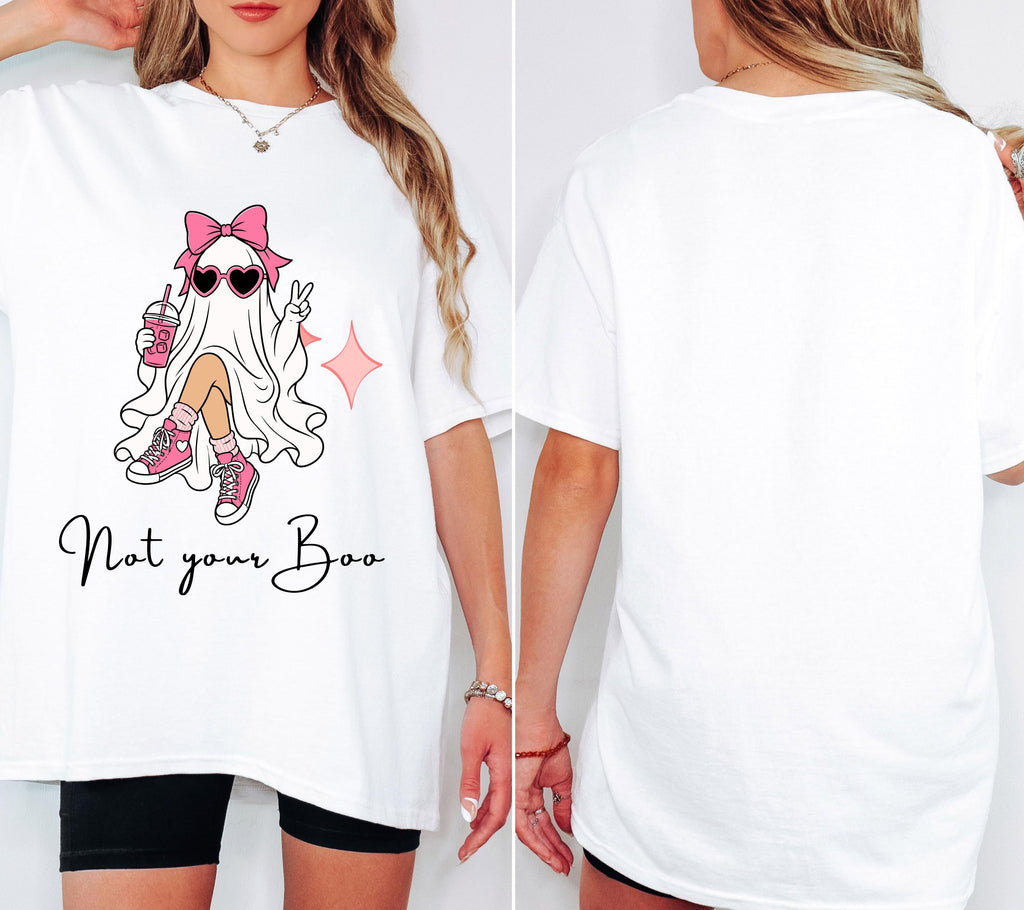 Halloween Shirt Damen – Lustiges Halloween T-Shirt, Pumpkin Spice Outfit, Spooky Shirt, Not Your Boo, Halloween Outfit, Herbst Shirt, pink