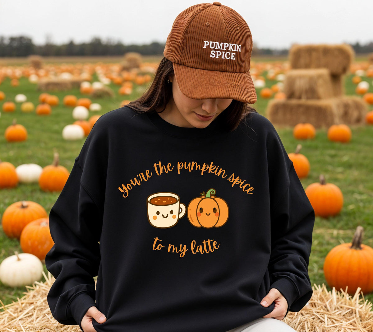 Herbst Pullover, Pumpkin Spice, Herbst Outfit Damen, Herbst Pulli, braun, Sweatshirt Herbst, Geschenk Kaffeeliebhaber, Kaffe, Latte, Kürbis