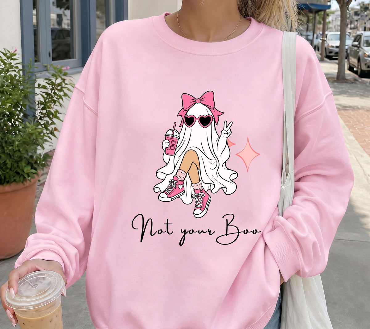 Herbst Pullover, Halloween, Damen Mode Herbst, Gemütlicher Pulli Autumn, Pink, Sweatshirt herbstlich, Oversize, Geschenkidee, Gruselig, Boo