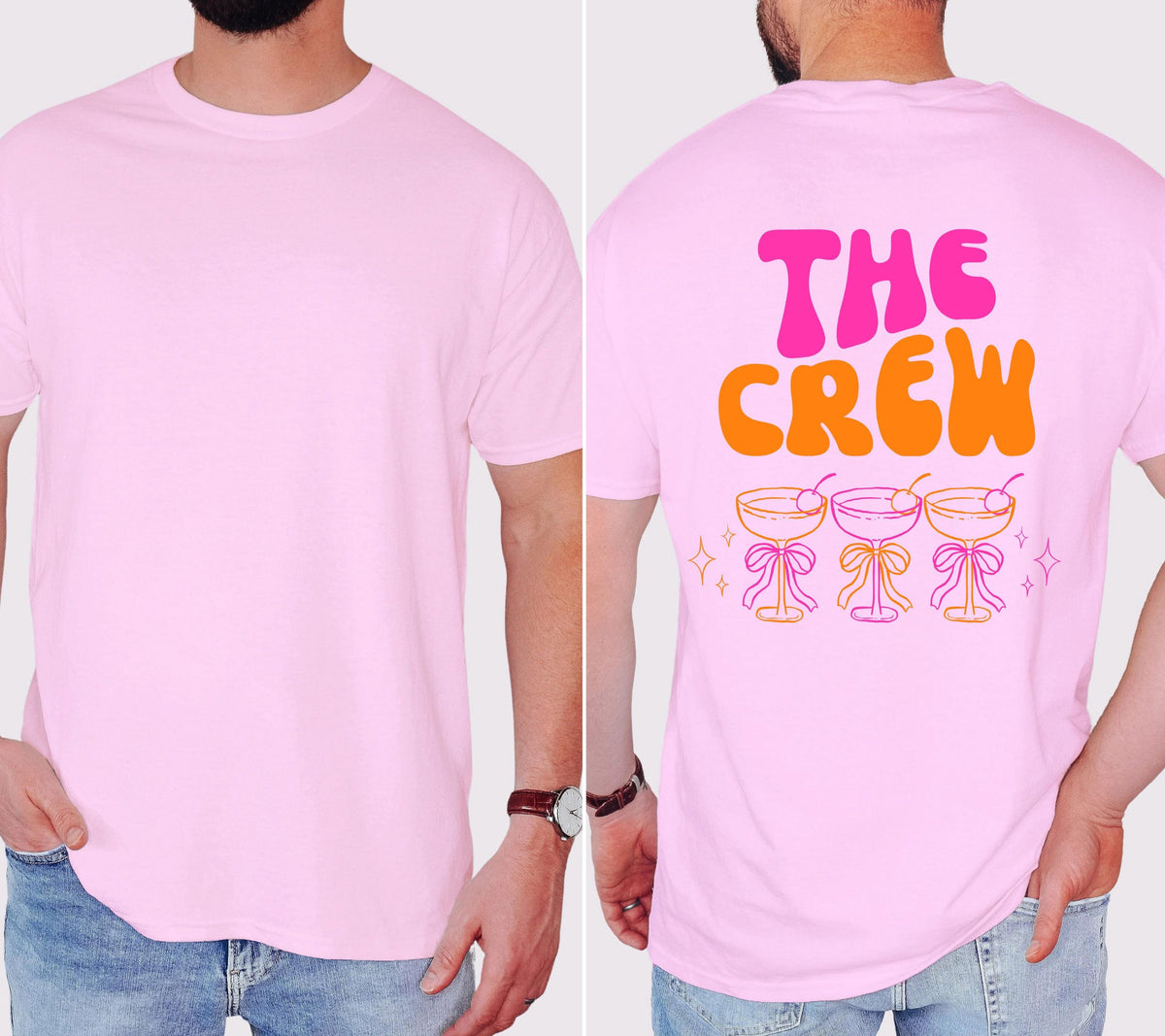 Braut Bräutigam Shirt, JGA Shirt Damen, Herren, Männer, Junggesellenenabschied Shirts, JGA pink orange, Bride, Groom, Team, Crew, Hochzeit