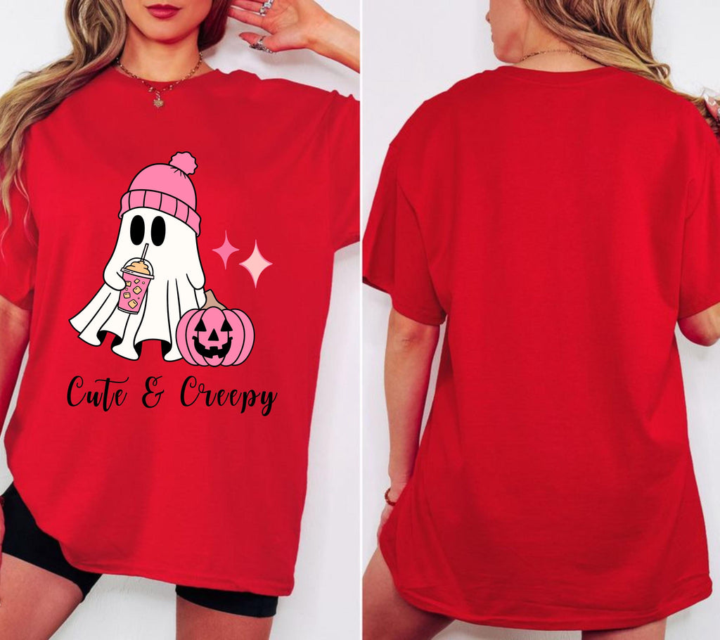 Halloween Shirt Damen – Süßes Halloween T-Shirt, Pumpkin Spice Outfit, Spooky Shirt, Cute & Creepy, Halloween Outfit, Herbst Shirt, pink