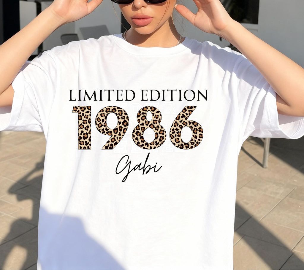 40. Geburtstag, Personalisiertes Geschenk, Geburtstagsshirt, Birthday Shirt, 40, Vierzig, Freundin, Schwester, Mama, Leo, 1986, Limited