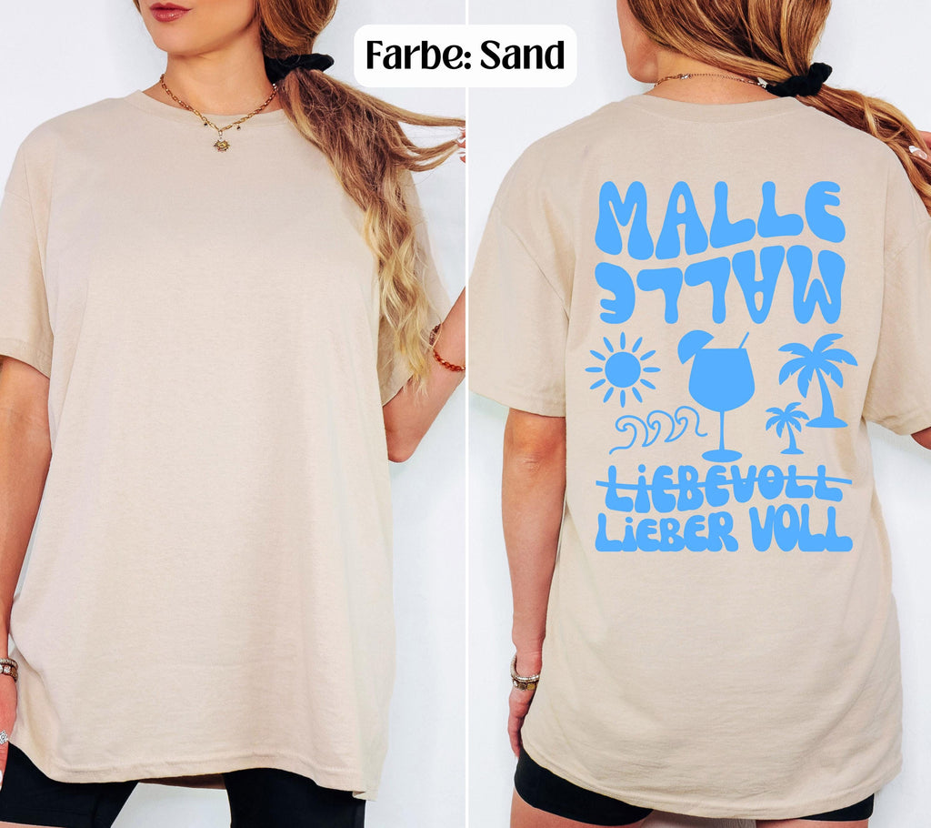 Malle Shirt Damen, blau, Mallorca 2026, Gruppenshirts, Malle TShirt lustig, Spruch, Frauen, Männer, Bier Shirt, Sauf T-Shirt, Girls Trip