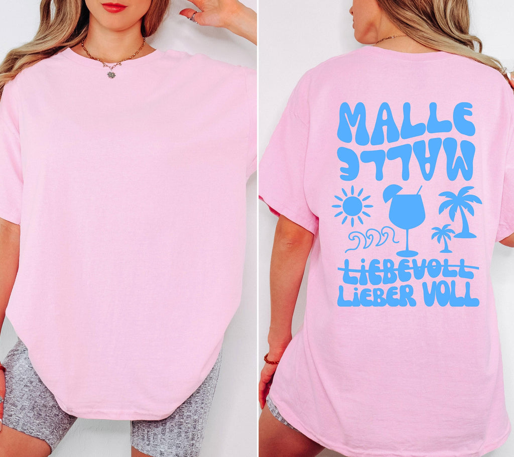 Malle Shirt Damen, blau, Mallorca 2026, Gruppenshirts, Malle TShirt lustig, Spruch, Frauen, Männer, Bier Shirt, Sauf T-Shirt, Girls Trip