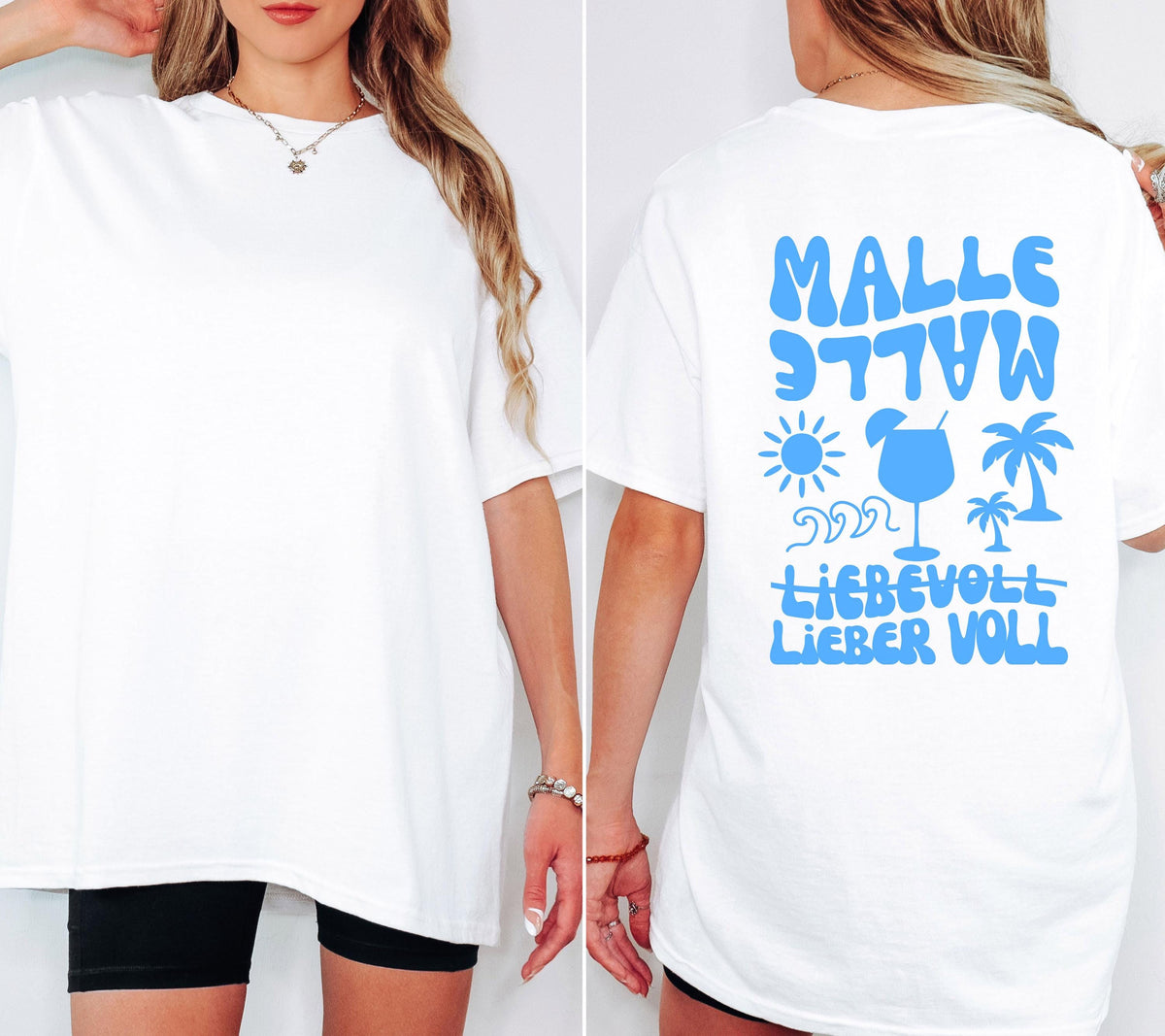 Malle Shirt Damen, blau, Mallorca 2026, Gruppenshirts, Malle TShirt lustig, Spruch, Frauen, Männer, Bier Shirt, Sauf T-Shirt, Girls Trip