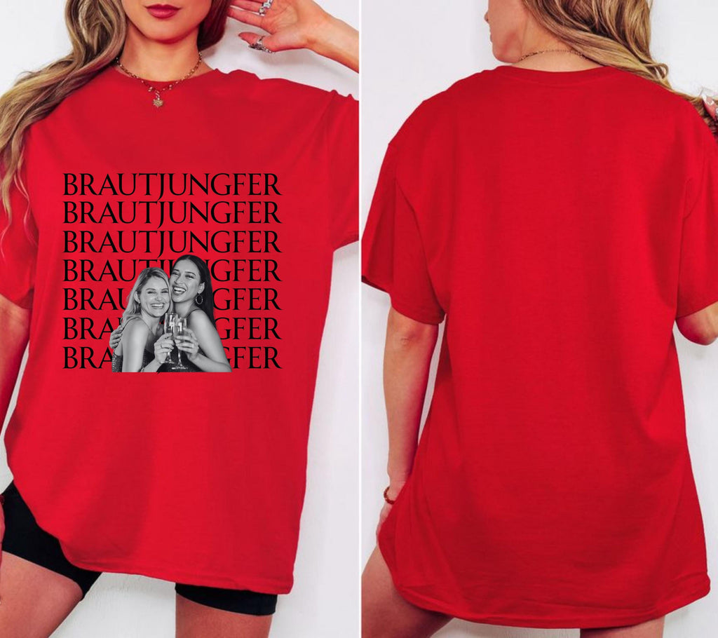 Brautjungfer fragen, Bridesmaid, Brautjungfern Shirt, Willst du meine Brautjungfer sein, Geschenk, JGA TShirt, Foto Shirt, personalisiert