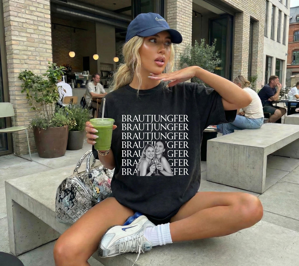 Brautjungfer fragen, Bridesmaid, Brautjungfern Shirt, Willst du meine Brautjungfer sein, Geschenk, JGA TShirt, Foto Shirt, personalisiert