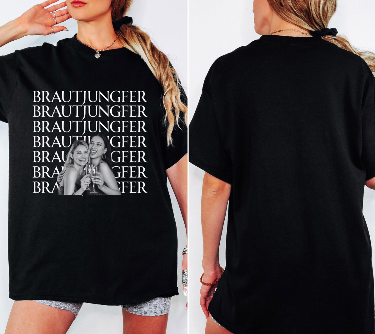 Brautjungfer fragen, Bridesmaid, Brautjungfern Shirt, Willst du meine Brautjungfer sein, Geschenk, JGA TShirt, Foto Shirt, personalisiert