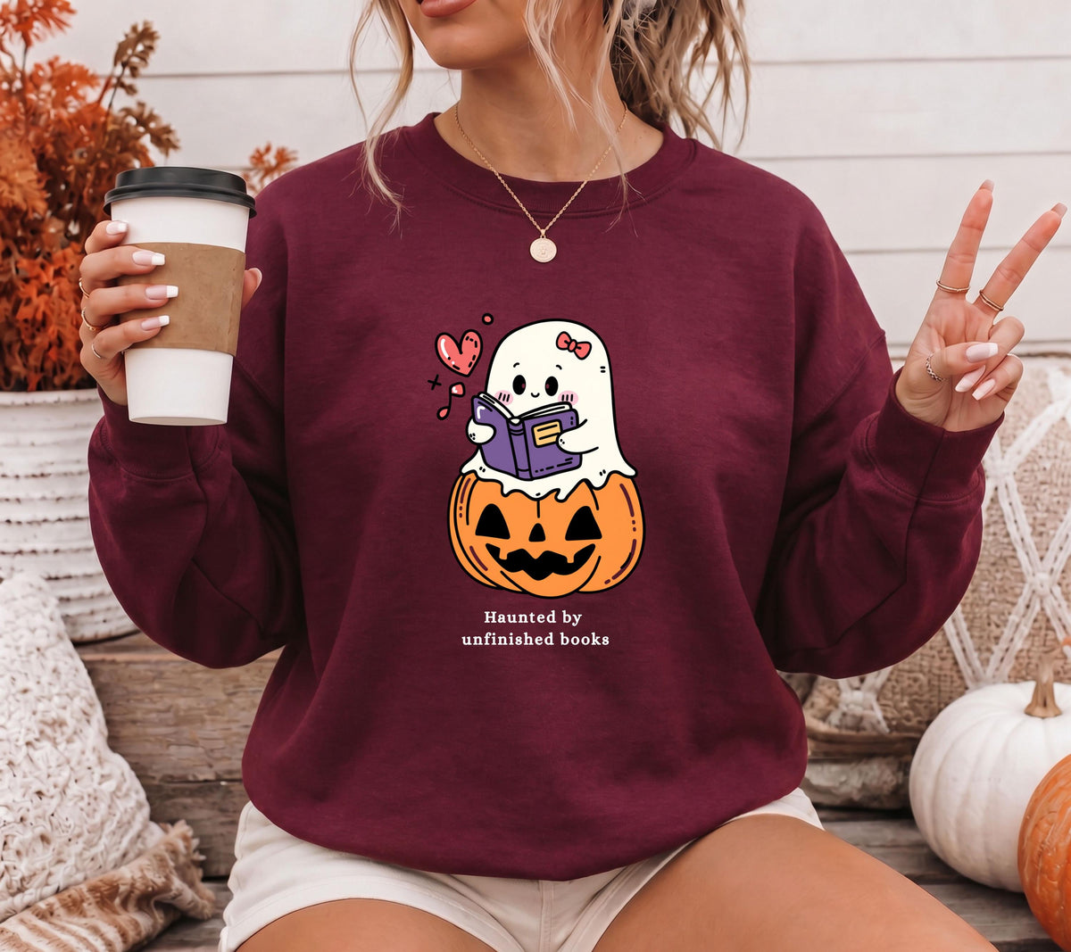 Halloween Pullover für Bücherliebhaber, Gespenst Lesen Shirt, Geschenk für Buchliebhaber, Bücherwurm Pullover, Book Lover Sweater, Hoodie