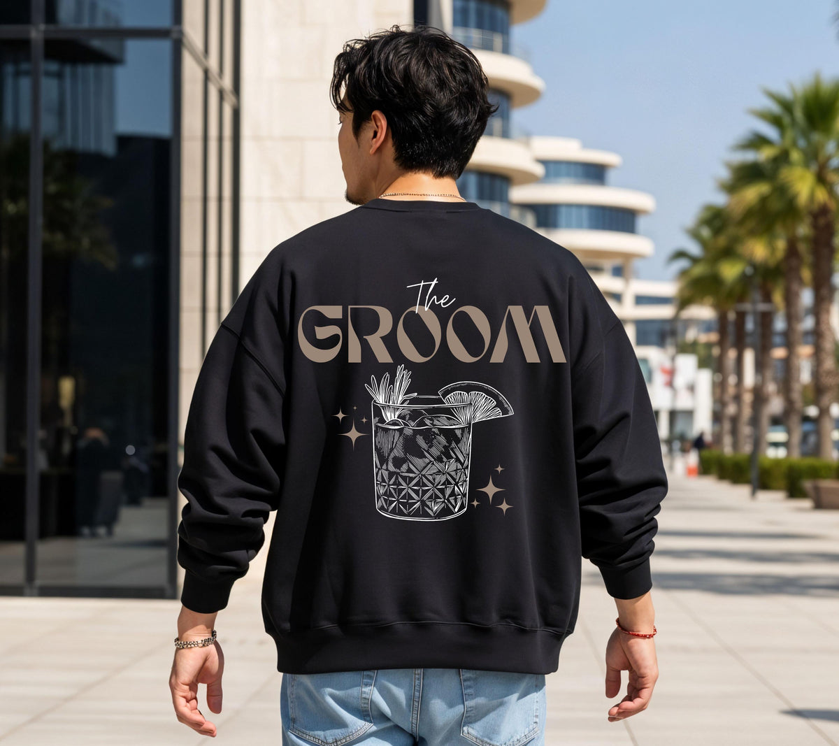 JGA Pullover, Morgengabe Bräutigam, Groom Sweater, JGA Männer, Herren Hoodie, Geschenke für den Bräutigam, Junggesellenabschied, Crew, weiß