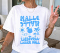 Malle Shirt Damen, blau, Mallorca 2026, Gruppenshirts, Malle TShirt lustig, Spruch, Frauen, Männer, Bier Shirt, Sauf T-Shirt, Girls Trip
