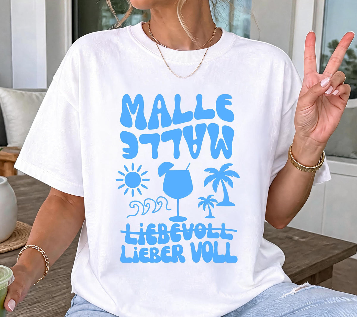 Malle Shirt Damen, blau, Mallorca 2026, Gruppenshirts, Malle TShirt lustig, Spruch, Frauen, Männer, Bier Shirt, Sauf T-Shirt, Girls Trip