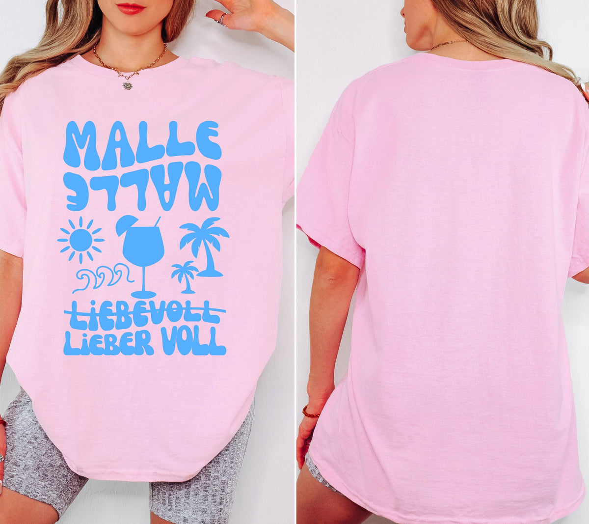 Malle Shirt Damen, blau, Mallorca 2026, Gruppenshirts, Malle TShirt lustig, Spruch, Frauen, Männer, Bier Shirt, Sauf T-Shirt, Girls Trip