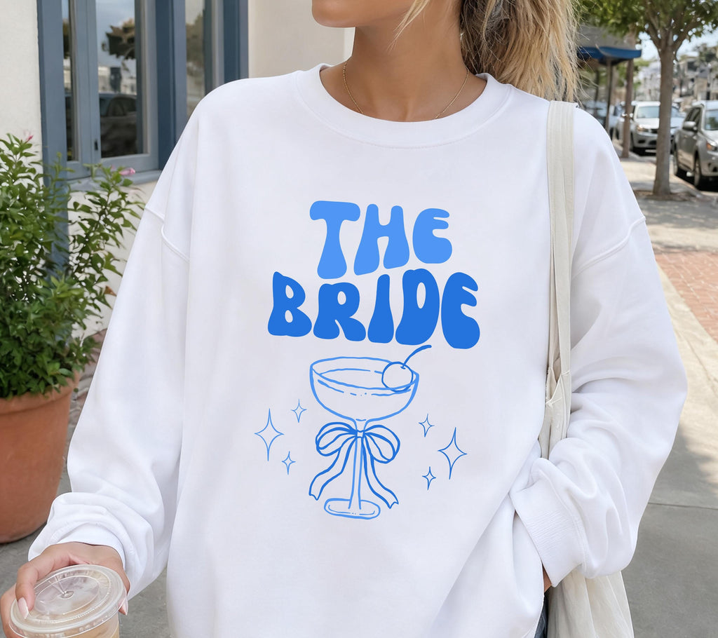 Braut Pullover, Bride Sweater, blau, JGA Pulli, Team Braut, Crew, Junggesellenabschied, Hochzeit, Geschenk, JGA Frauen, Gruppe, Frauen