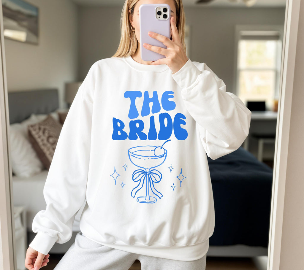 Braut Pullover, Bride Sweater, blau, JGA Pulli, Team Braut, Crew, Junggesellenabschied, Hochzeit, Geschenk, JGA Frauen, Gruppe, Frauen