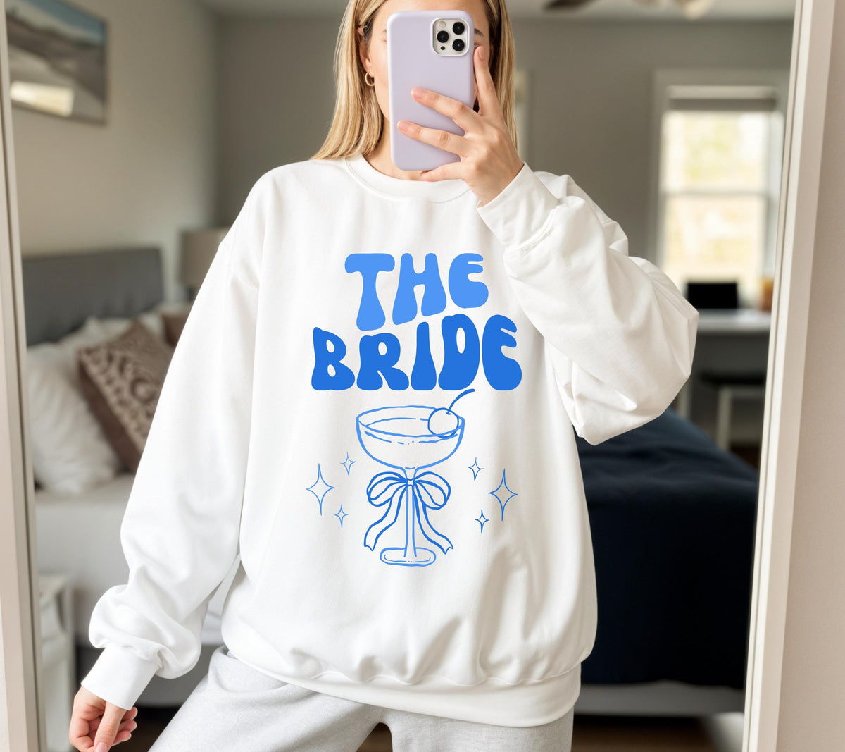 Braut Pullover, Bride Sweater, blau, JGA Pulli, Team Braut, Crew, Junggesellenabschied, Hochzeit, Geschenk, JGA Frauen, Gruppe, Frauen