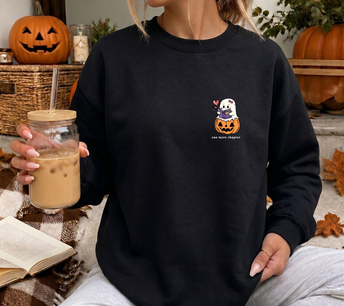 Halloween Pullover für Bücherliebhaber, Gespenst Lesen Shirt, Geschenk für Buchliebhaber, Bücherwurm Pullover, Book Lover Sweater, Hoodie