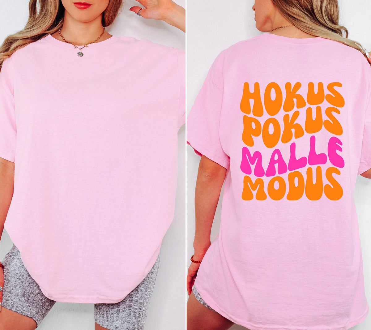 Malle Shirt, Hokus Pokus Malle Modus, Malle Tshirt, Mallorca Shirt, Bier Shirt, Ballermann Outfits, Gruppe, Damen, JGA Shirts, pink orange